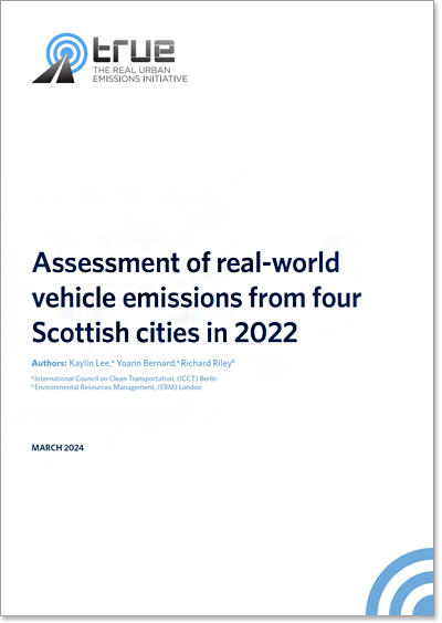 Assessment of real-world vehicle emissions from four Scottish cities in 2022
